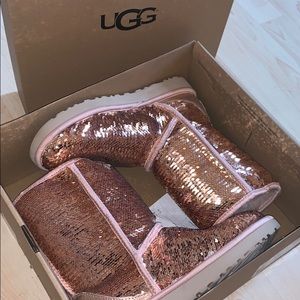 Rare Pink Sequin Ugg Boots